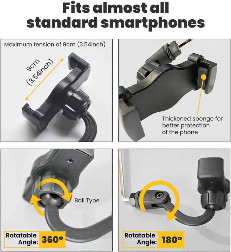 Smallan Phone Holder for Sax Lyre,Alto Saxophone Lyre Accessories Mount Your Phone to Sax,Sax Music Clip Reading Music from Electronic Ultralight Copper Black(Saxophone Lyre) - Image 5